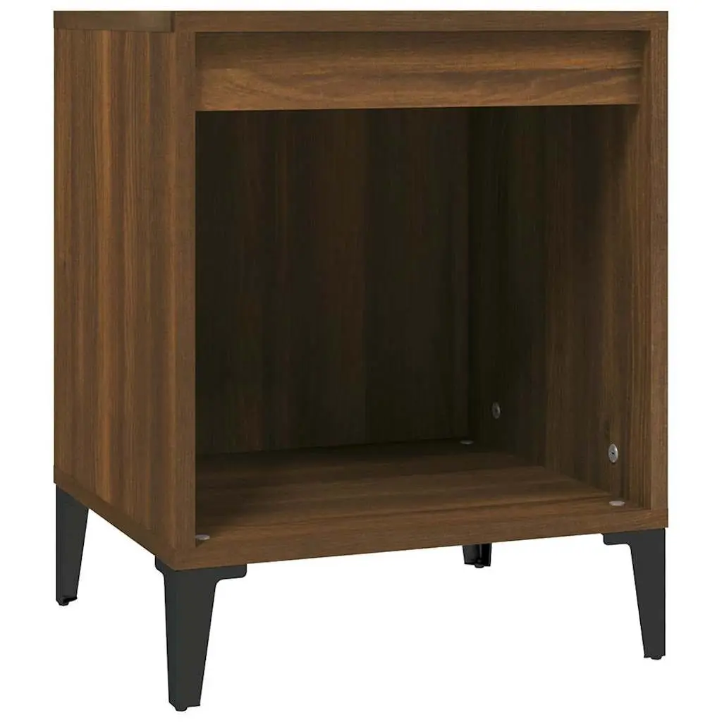 Bedside Table Brown Oak 40x35x50cm Engineered Wood Storage Cabinet