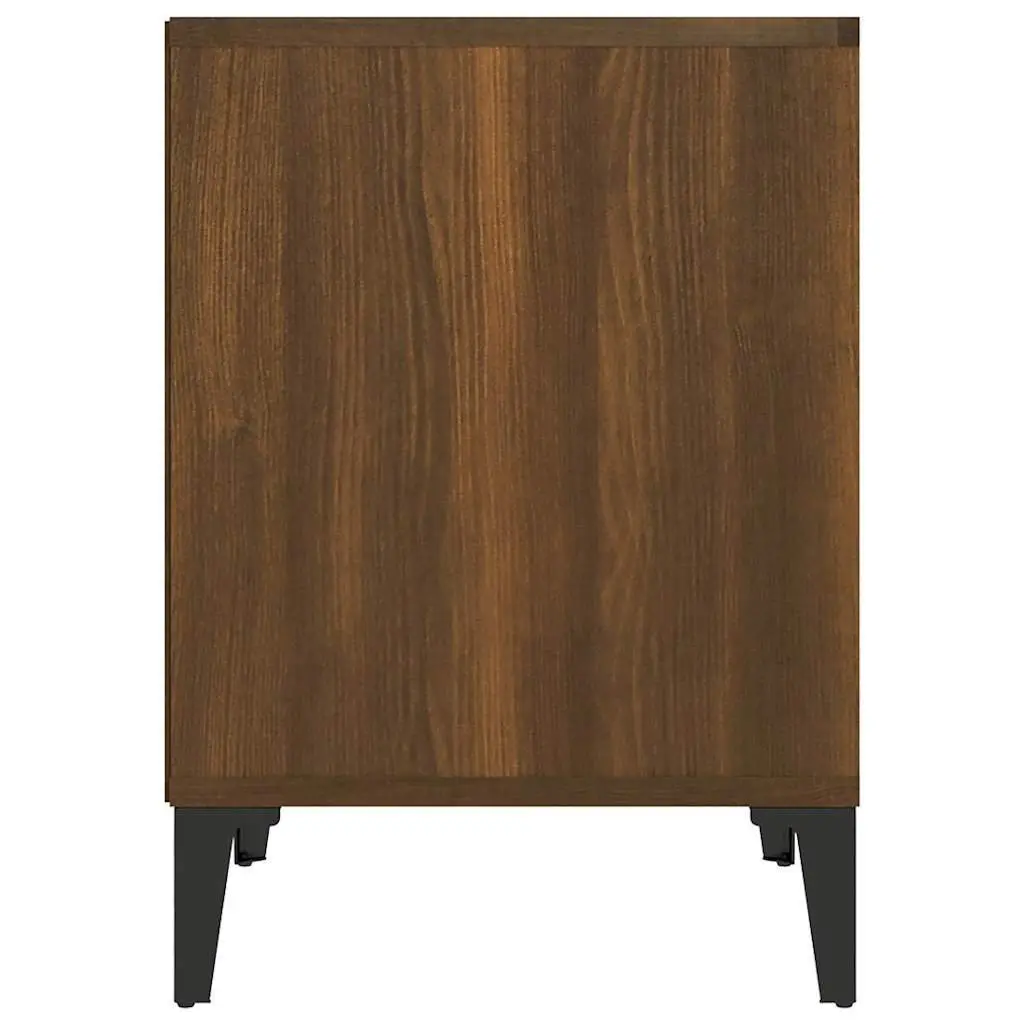 Bedside Table Brown Oak 40x35x50cm Engineered Wood Storage Cabinet