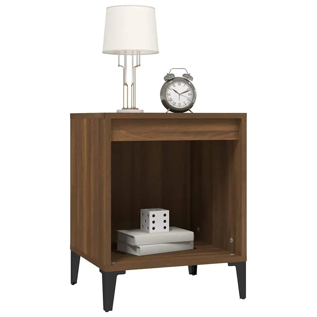Bedside Table Brown Oak 40x35x50cm Engineered Wood Storage Cabinet