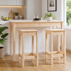 Wooden Bar Stools Set of 2 for Dining and Kitchen
