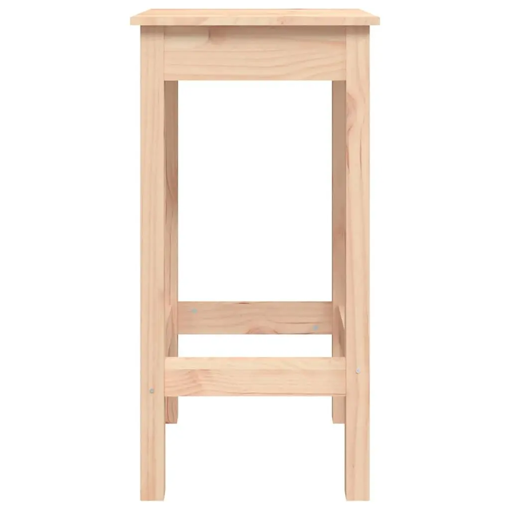 Bar Stools No Backrest Rustic Natural Solid Pine Wood 2 Piece Kitchen Dining Chairs