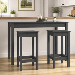 Rustic Grey Bar Stools 2 pcs 40x40x78 cm Wooden Chairs