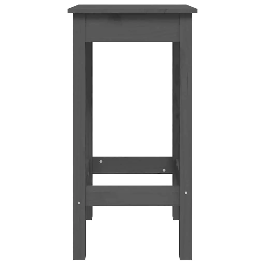 Bar Chairs 2 pcs Grey Backless Kitchen Bar Stools Solid Pine Wood Breakfast