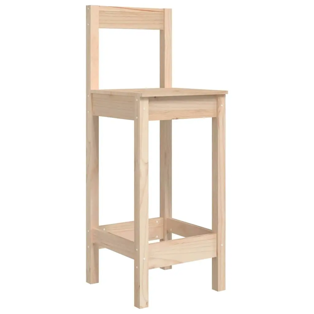 Bar Stools 2 pcs Kitchen Dining Room Chairs Solid Wood Pine Brown Rustic