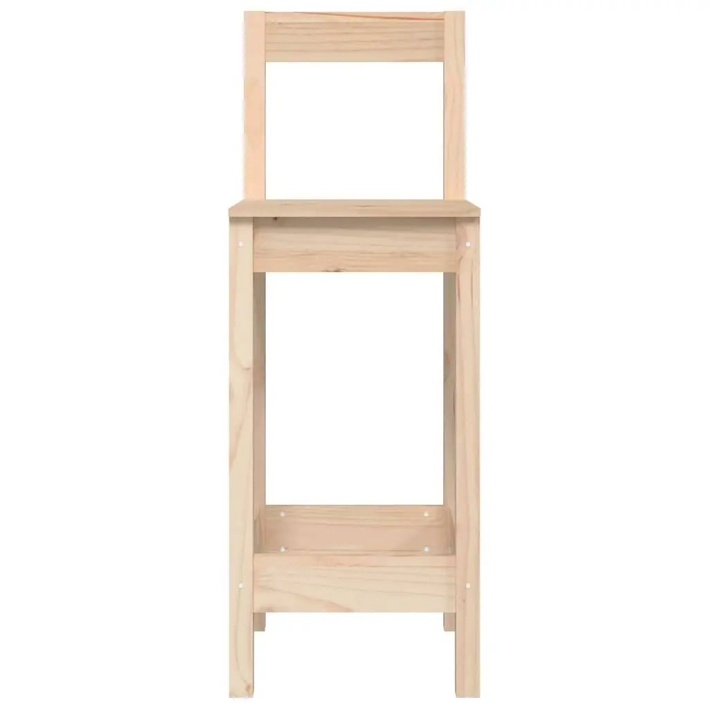 Bar Stools 2 pcs Kitchen Dining Room Chairs Solid Wood Pine Brown Rustic