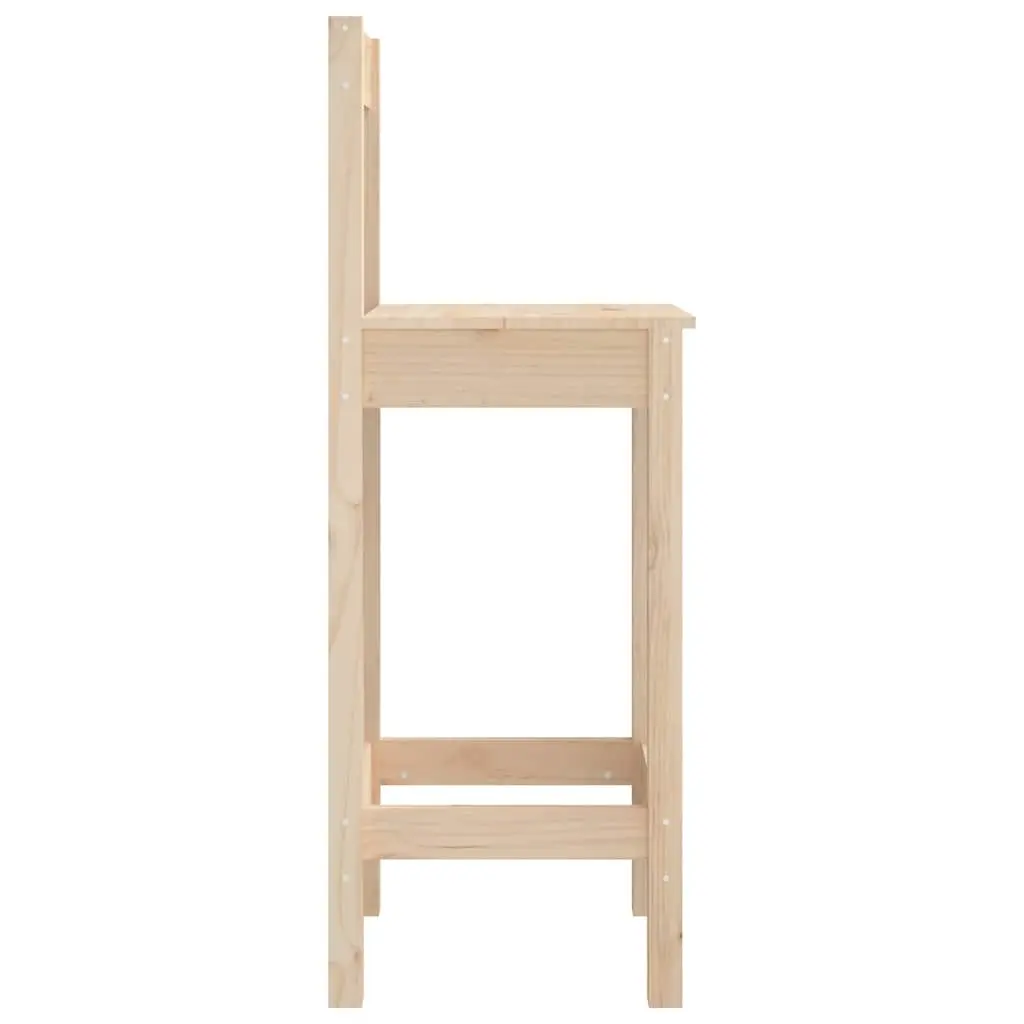 Bar Stools 2 pcs Kitchen Dining Room Chairs Solid Wood Pine Brown Rustic
