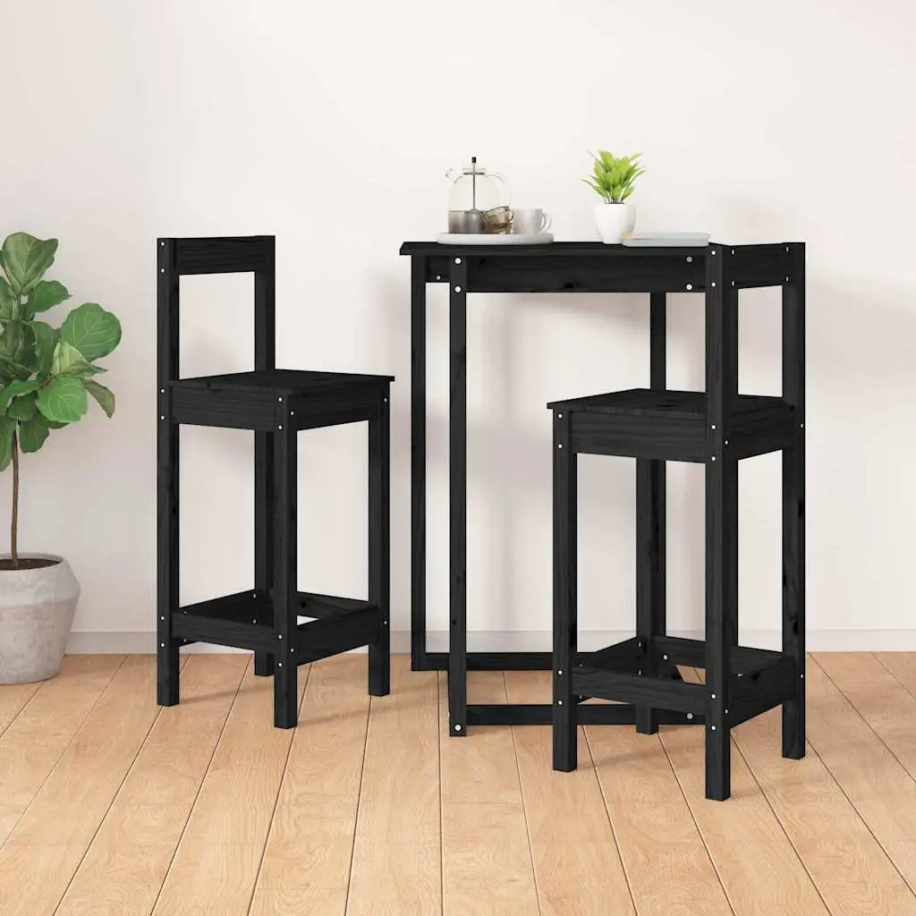 Black Bar Stools Set of 2 for Kitchen Dining