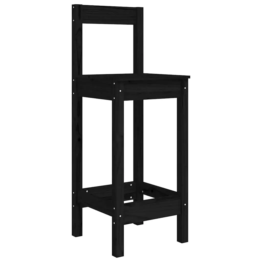 Black Bar Stools Set of 2 for Kitchen Dining