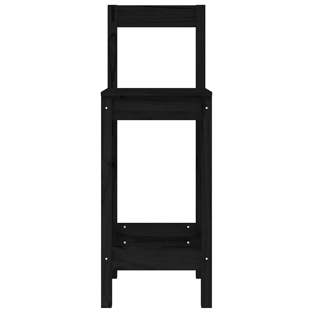 Black Bar Stools Set of 2 for Kitchen Dining