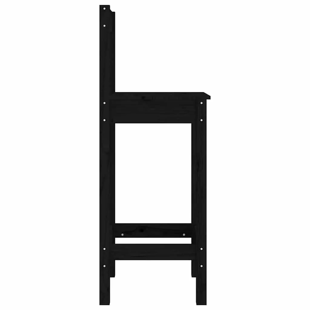 Black Bar Stools Set of 2 for Kitchen Dining