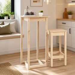 Solid Wood Bar Table 60x60x110 cm in Brown
