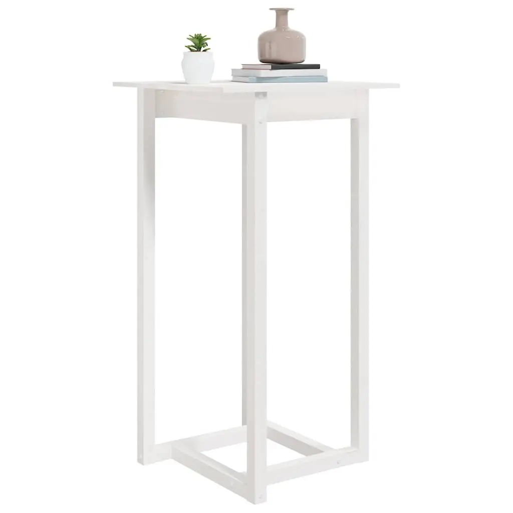 Solid Wood Bar Table White 60x60x110 cm High Top Dining Kitchen Furniture