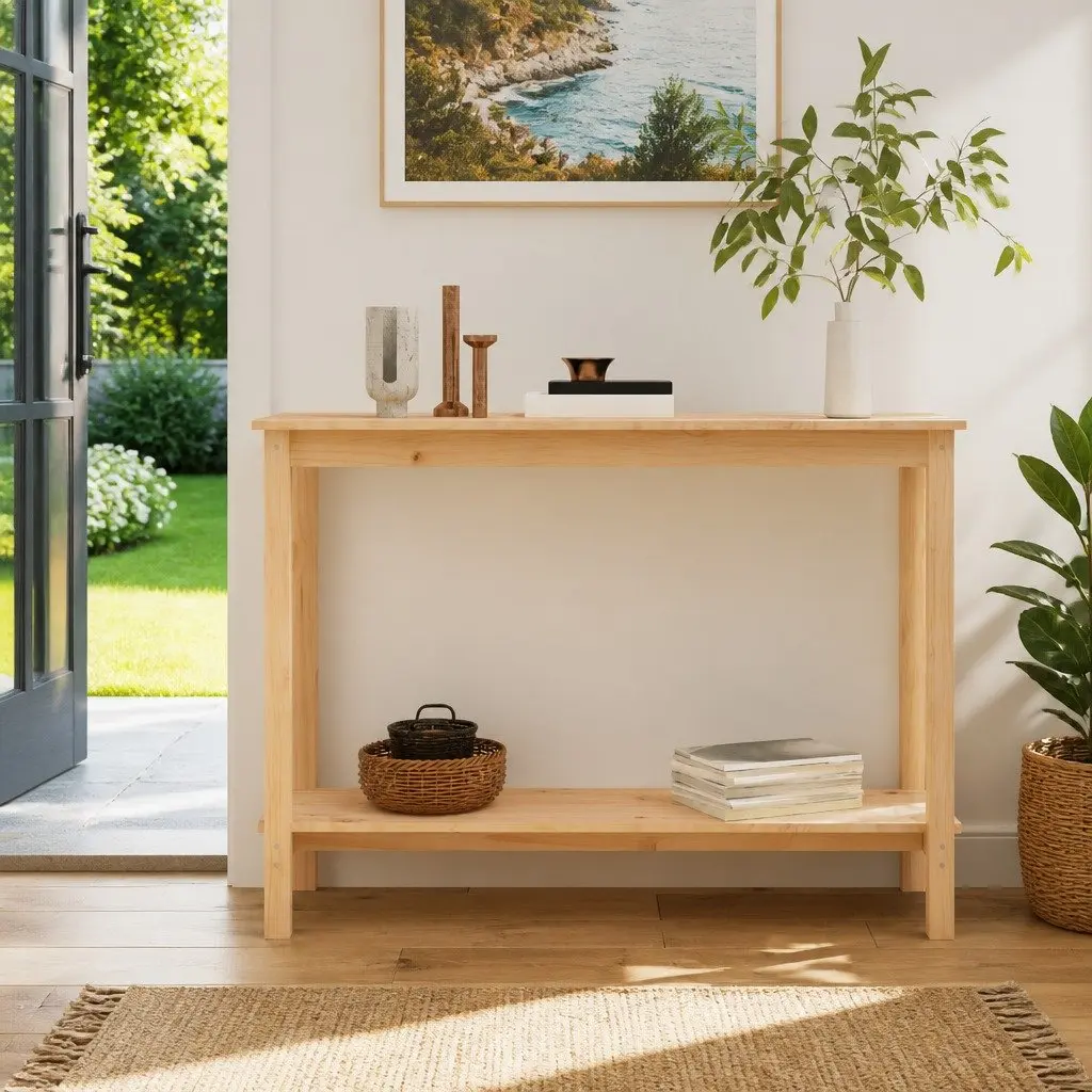 Brown Console Table 110x40x80 cm Solid Pine