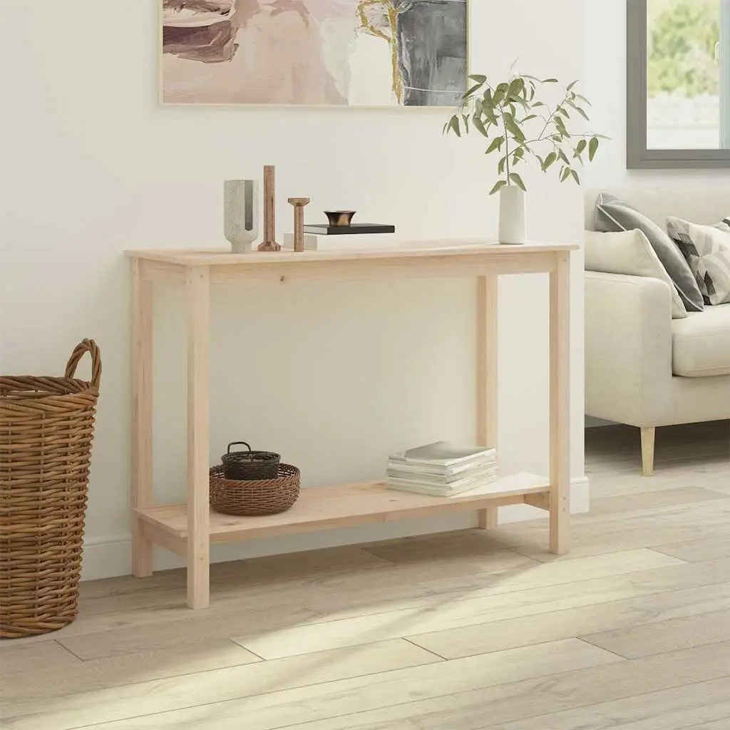 Brown Console Table 110x40x80 cm Solid Pine