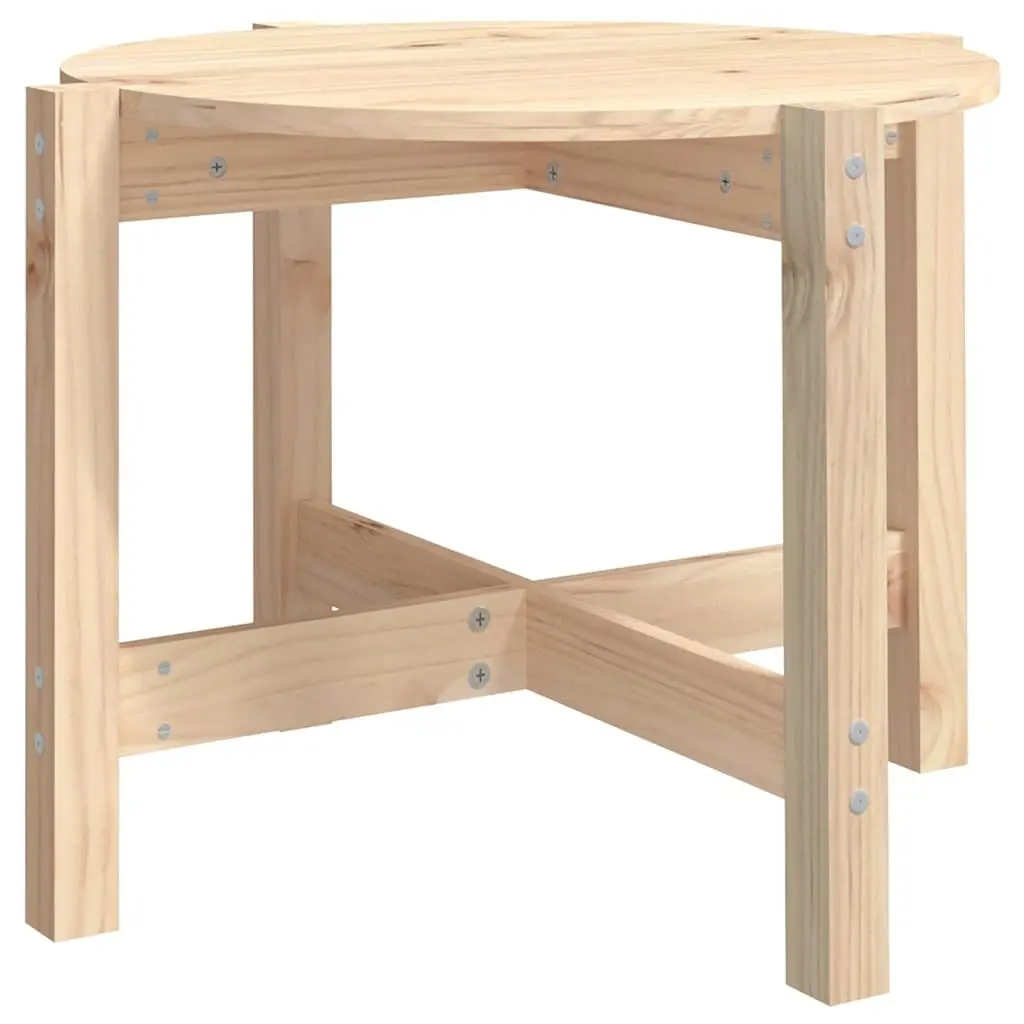 Coffee Table Round 62.5cm Solid Wood Pine Living Room Accent Furniture