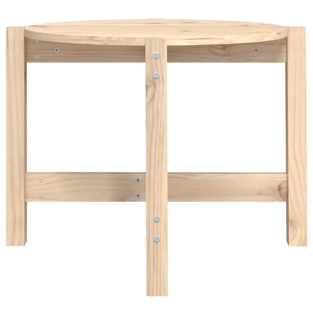 Coffee Table Round 62.5cm Solid Wood Pine Living Room Accent Furniture