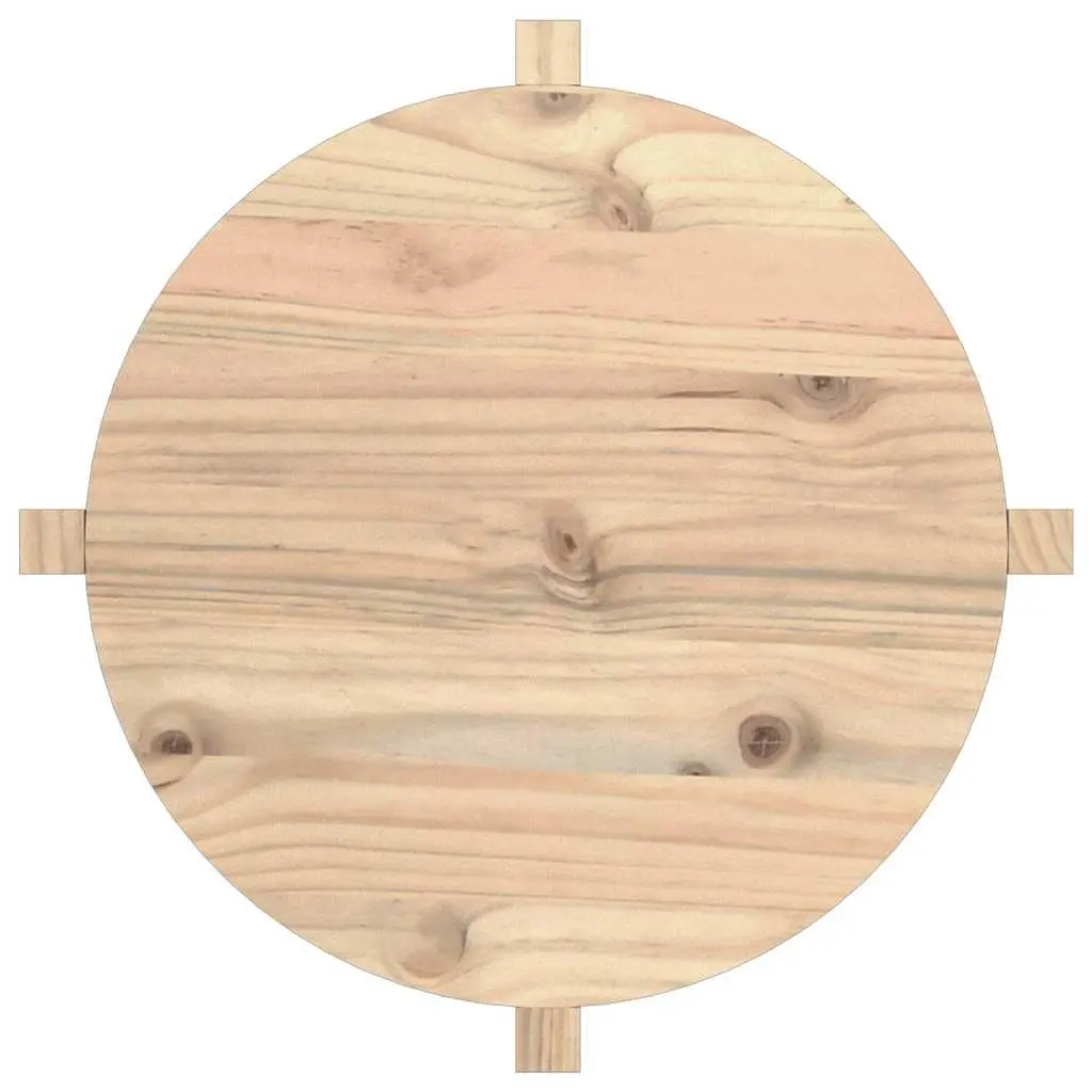 Coffee Table Round 62.5cm Solid Wood Pine Living Room Accent Furniture