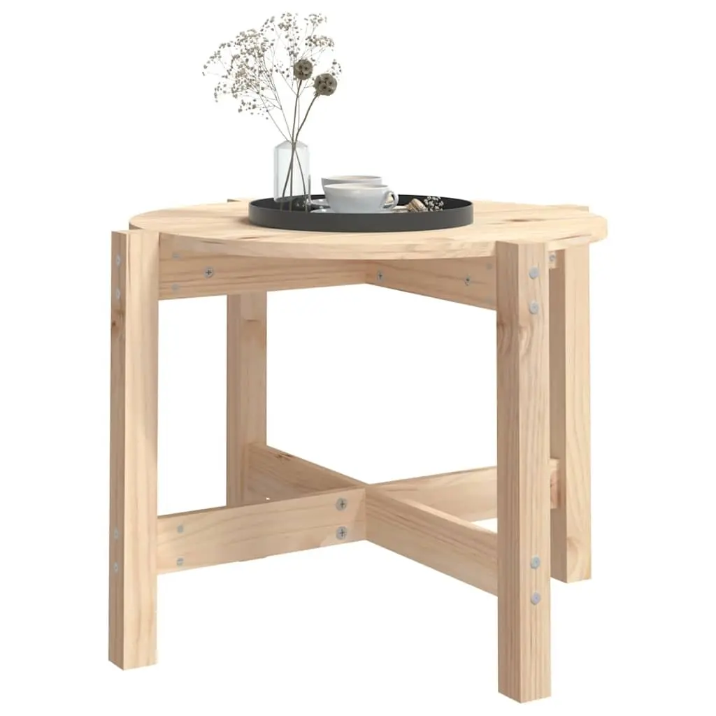 Coffee Table Round 62.5cm Solid Wood Pine Living Room Accent Furniture