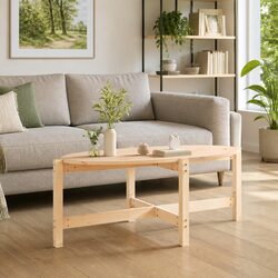 Solid Pine Wood Coffee Table for Cozy Living Rooms