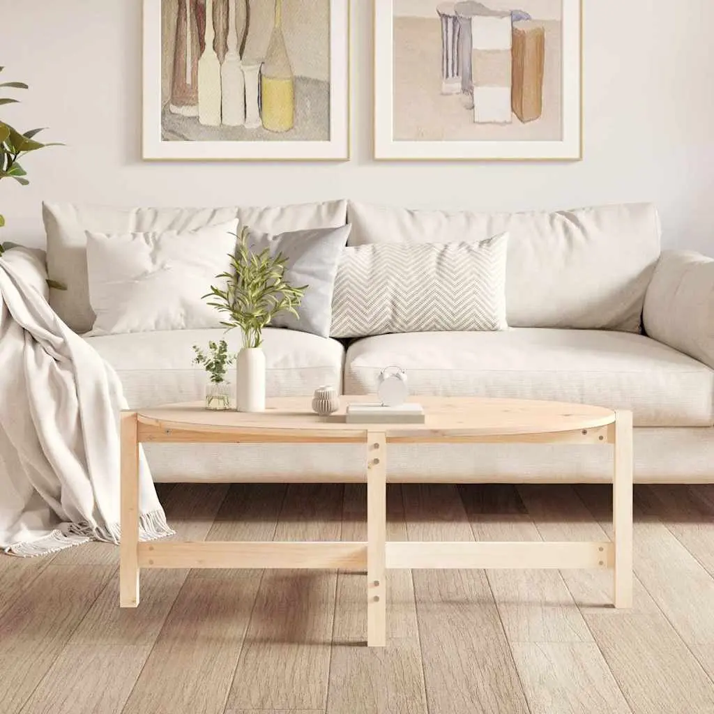 Coffee Table Brown Solid Pine Wood 118 x 63 x 45 cm