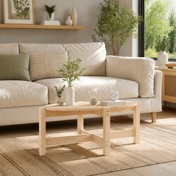 Warm Brown Solid Wood Pine Coffee Table 87x48x35 cm