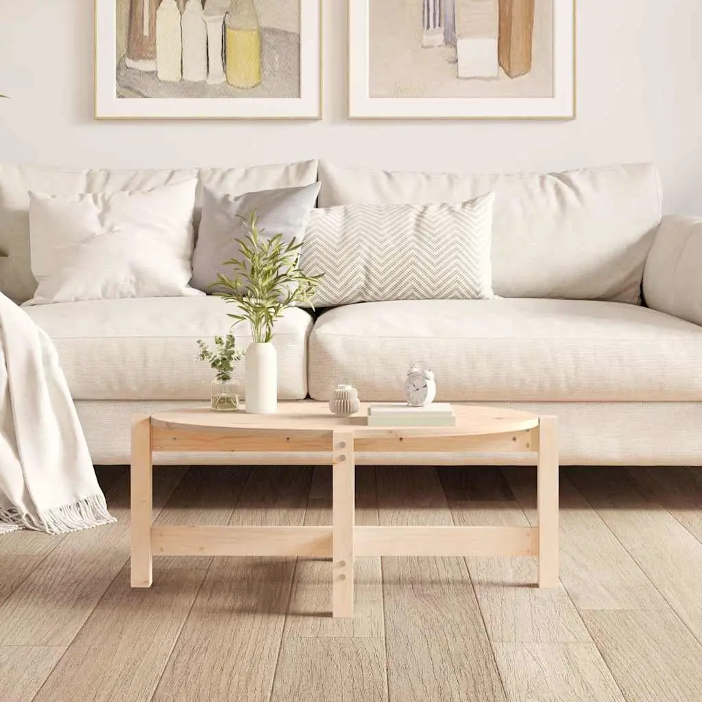 Solid Wood Coffee Table Brown 87x48x35 cm Pine