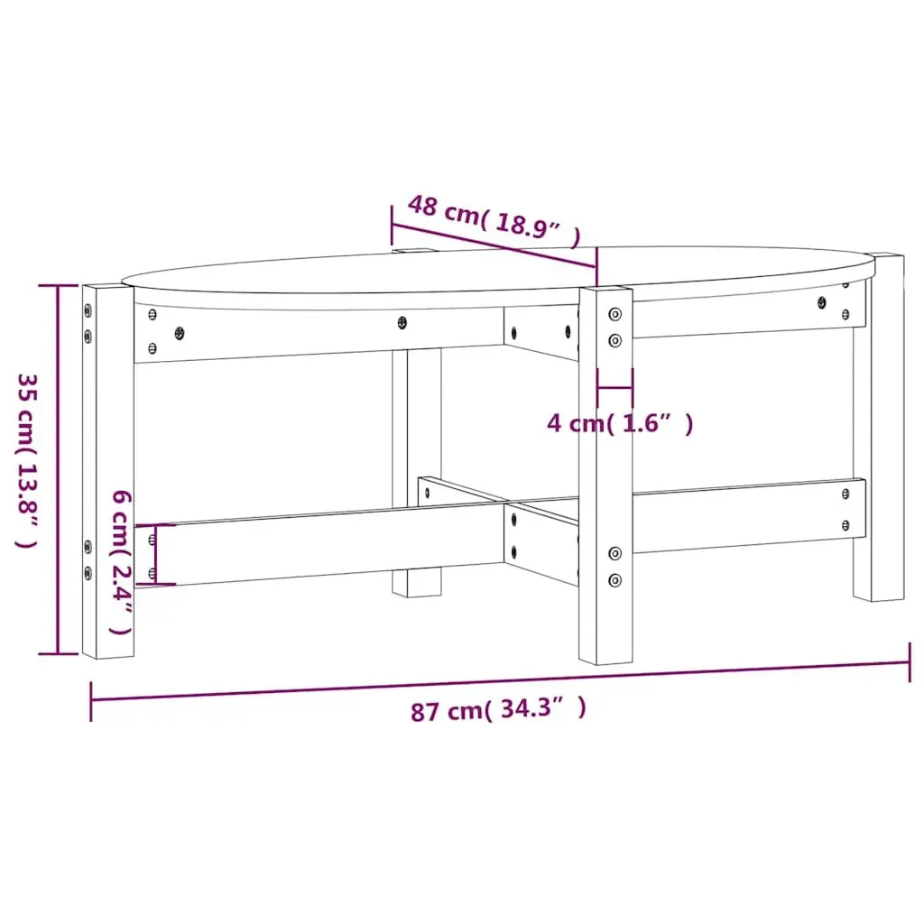Solid Wood Coffee Table Brown 87x48x35 cm Pine