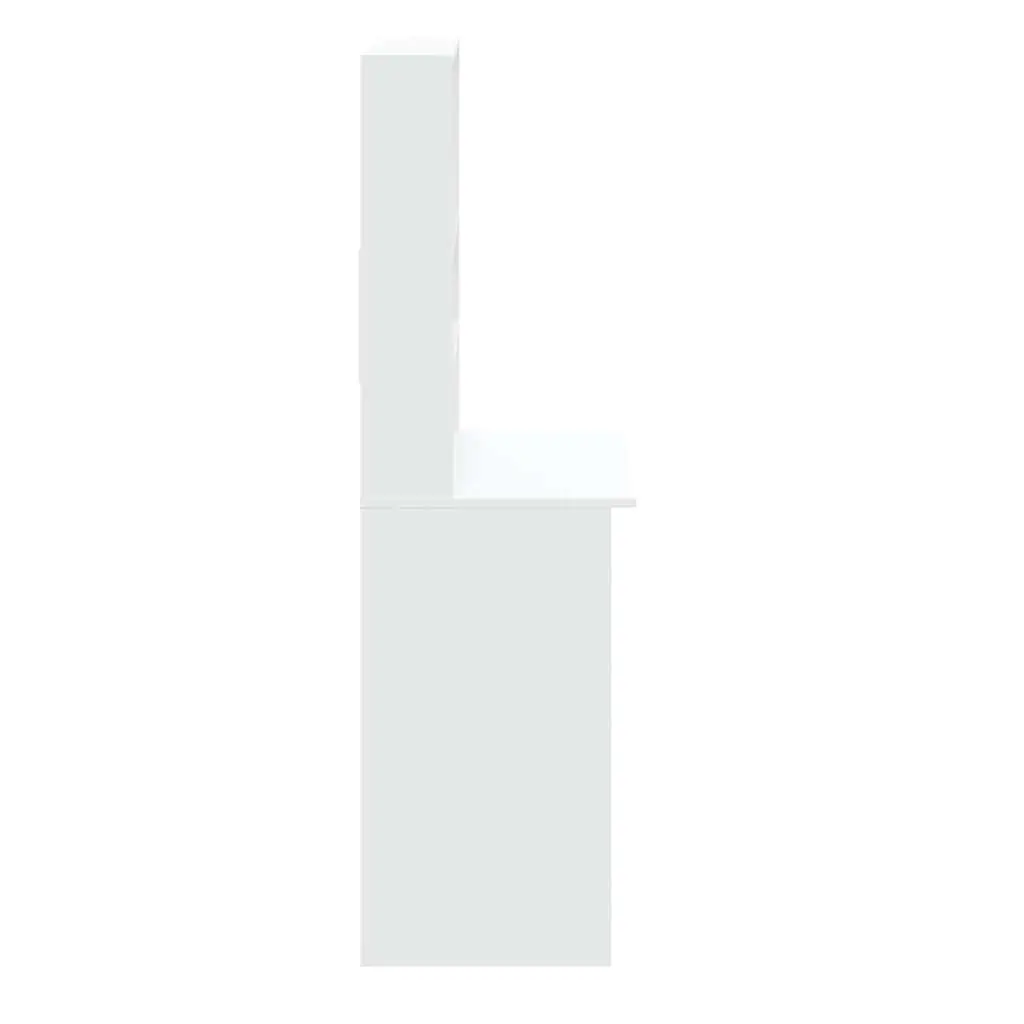 White Desk with Integrated Shelving 102x45x148cm