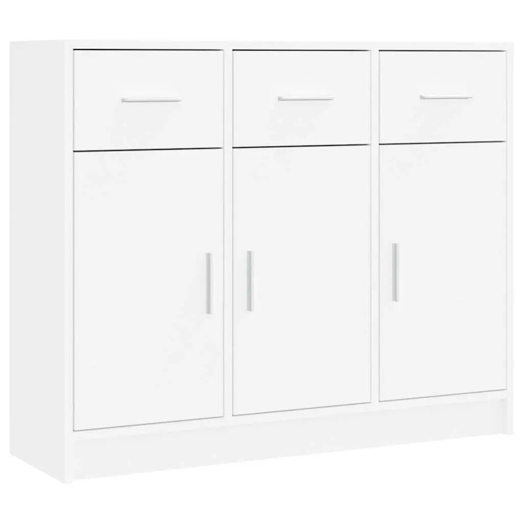 Sideboard White Engineered Wood 91x28x75cm Storage Cabinet Furniture