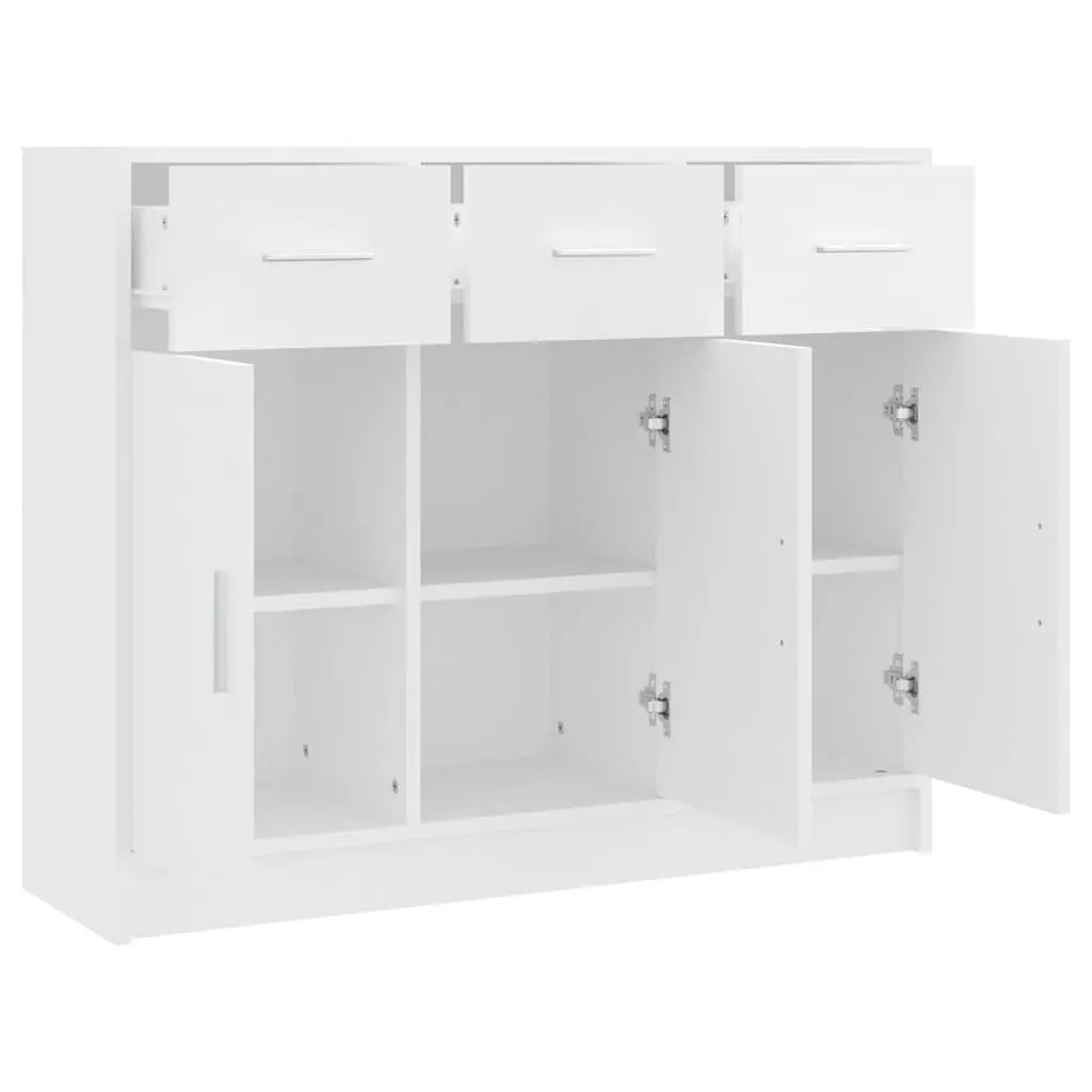 Sideboard White Engineered Wood 91x28x75cm Storage Cabinet Furniture