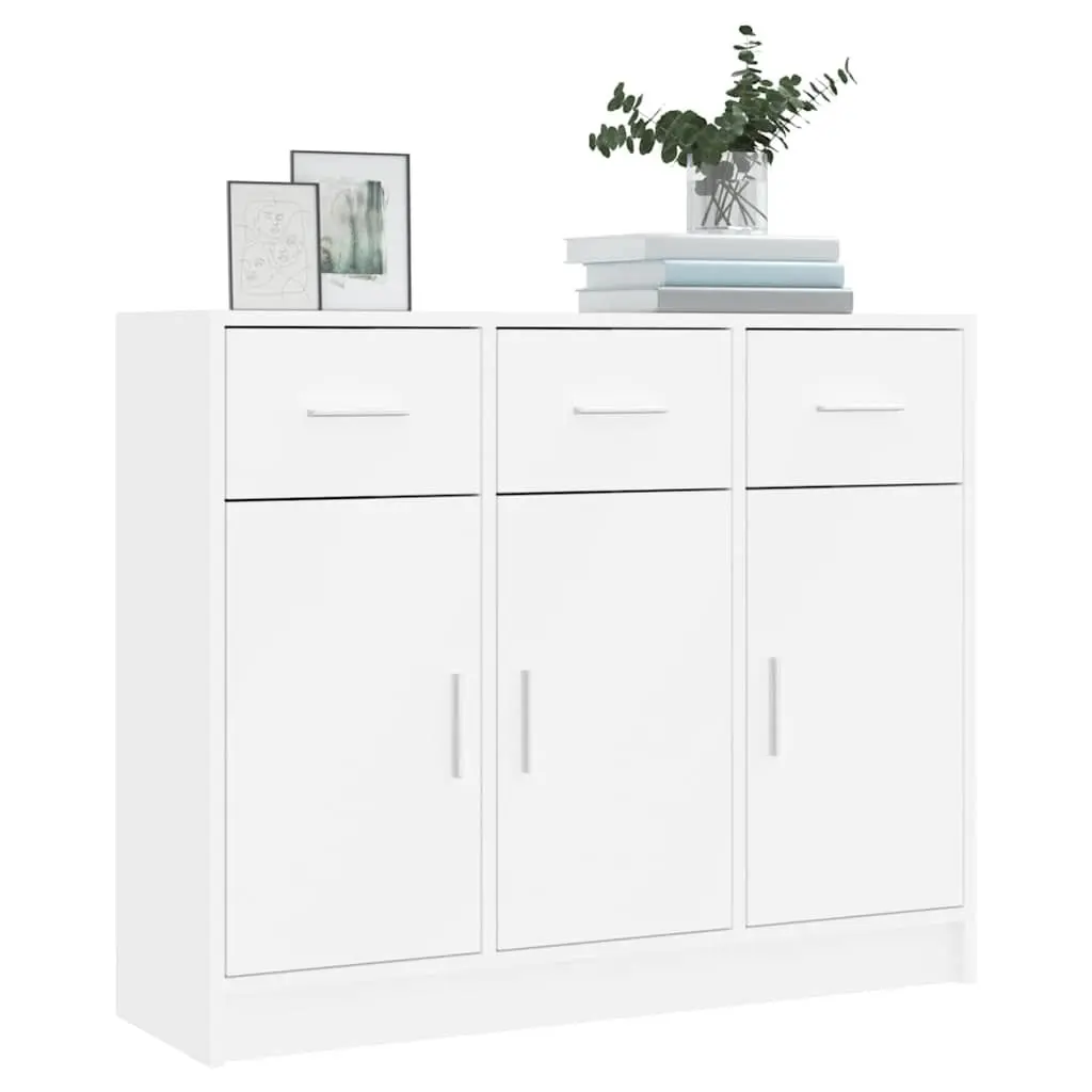 Sideboard White Engineered Wood 91x28x75cm Storage Cabinet Furniture