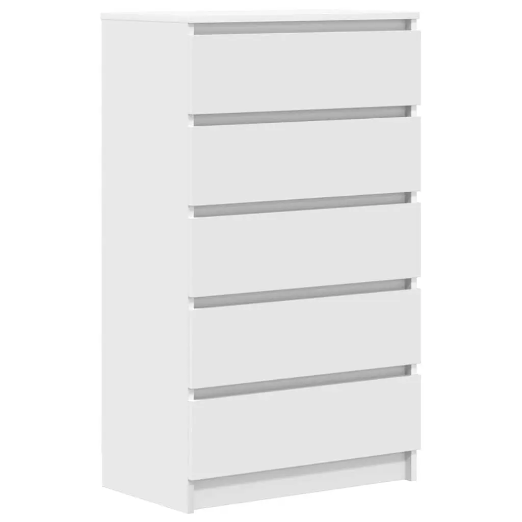 White Drawer Cabinet with 5 Drawers 60x36x103 cm