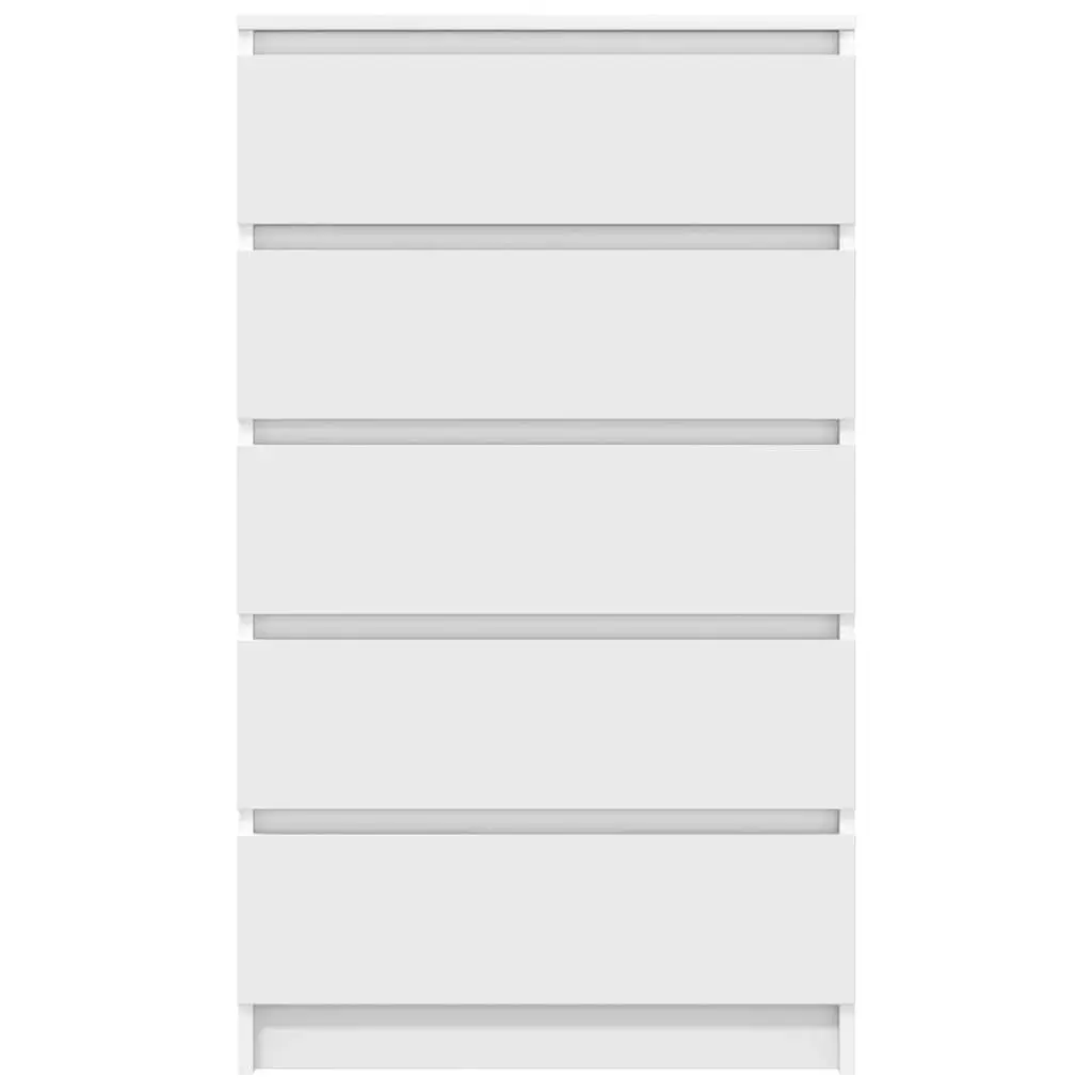 White Drawer Cabinet with 5 Drawers 60x36x103 cm