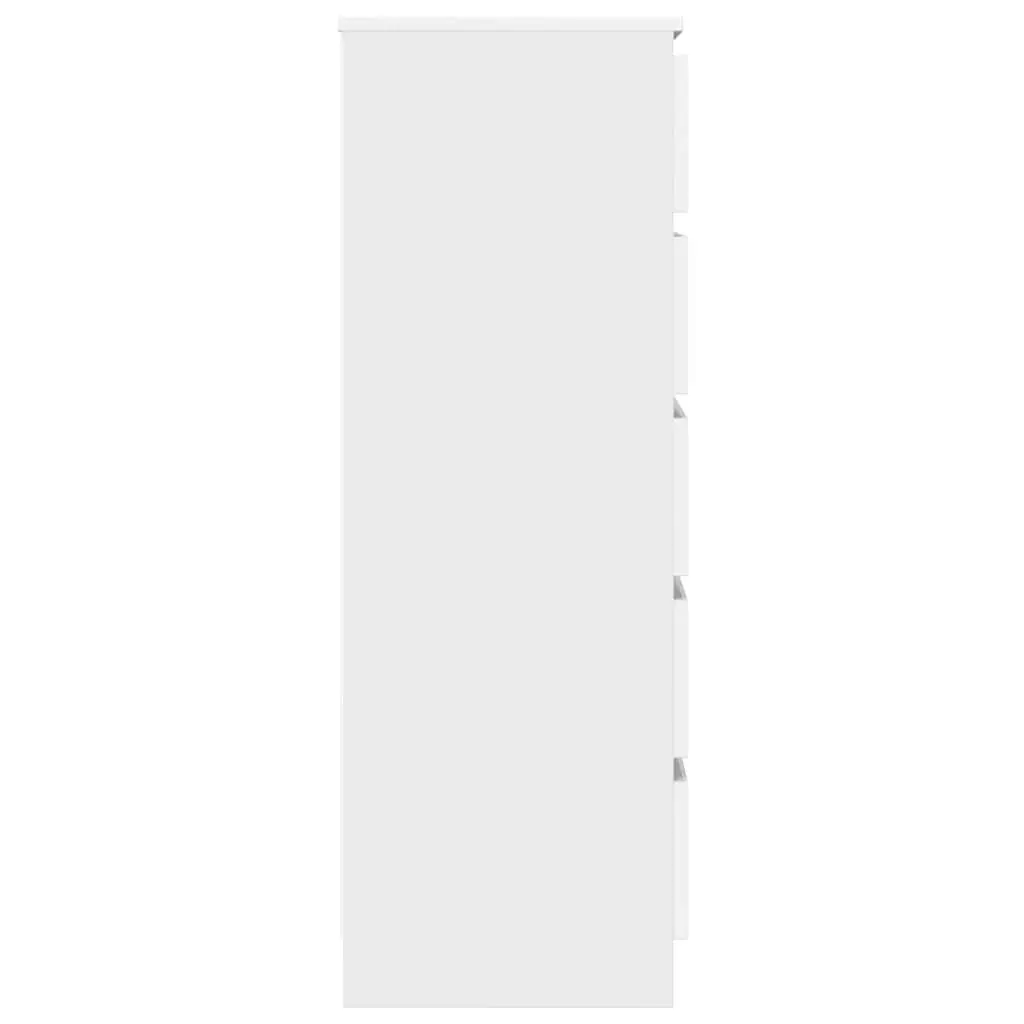 White Drawer Cabinet with 5 Drawers 60x36x103 cm