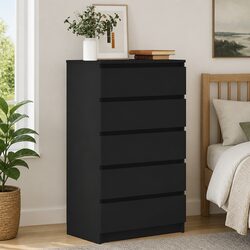 Black 5-Drawer Cabinet for Stylish Storage