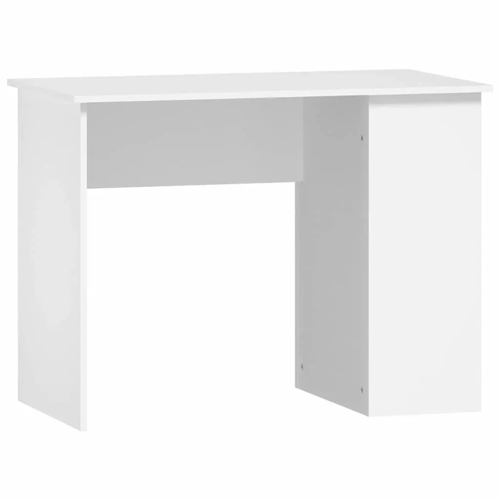White Office Desk with Storage Shelves