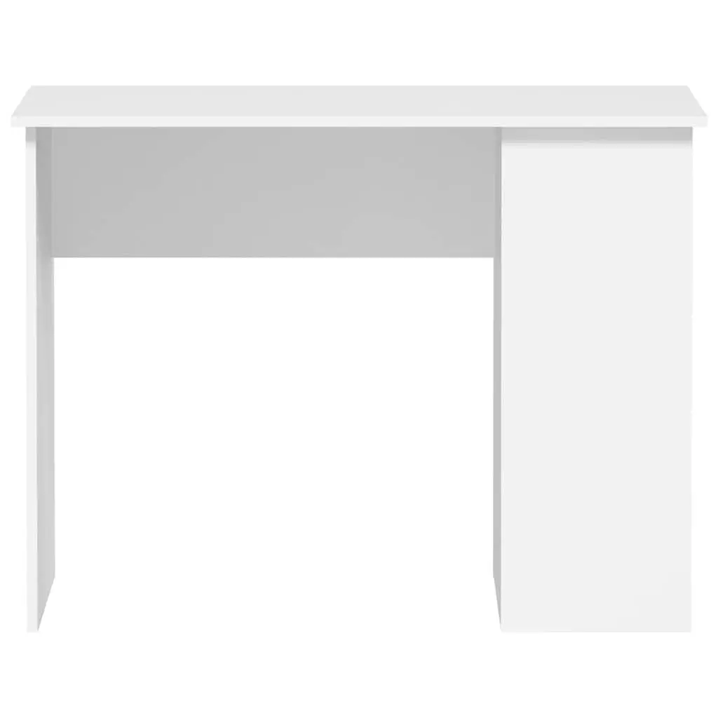 White Office Desk with Storage Shelves