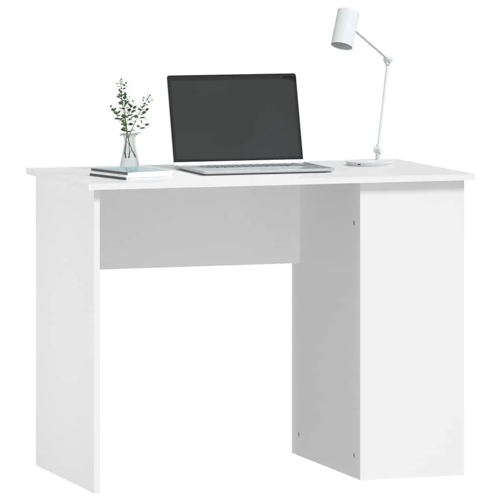 White Office Desk with Storage Shelves