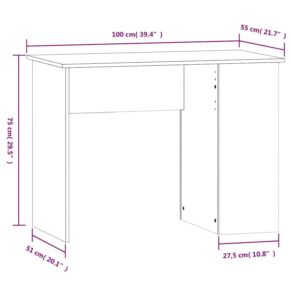 White Office Desk with Storage Shelves