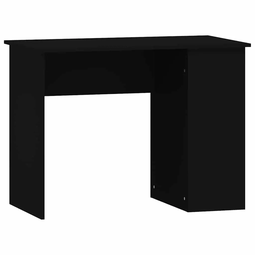 Black Office Desk with Storage Compartments