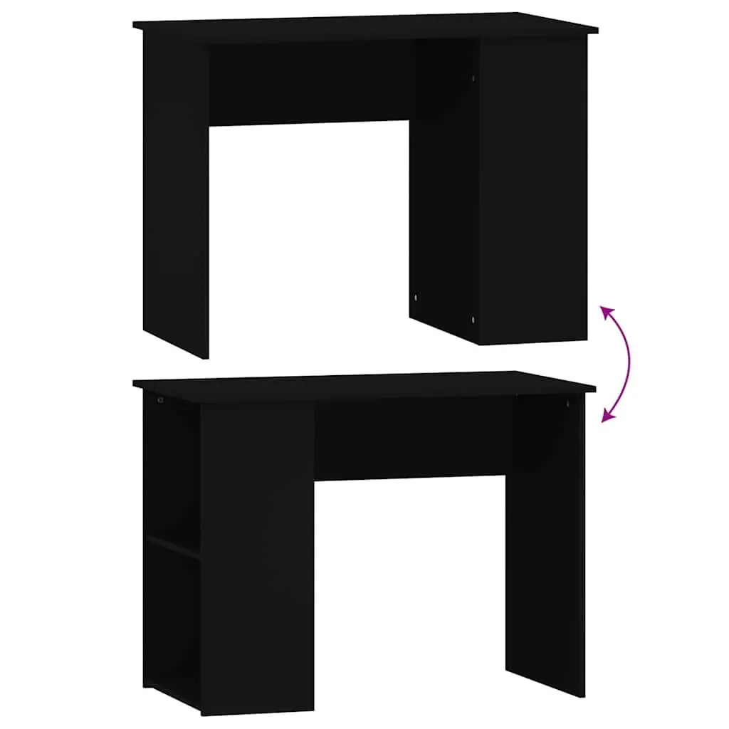 Black Office Desk with Storage Compartments