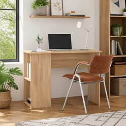 Brown Engineered Wood Office Desk Computer Workstation