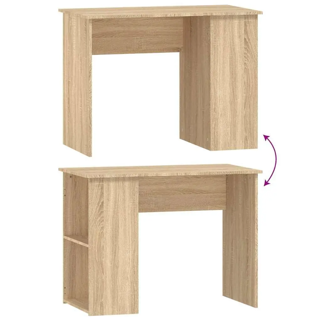 Brown Engineered Wood Office Desk Computer Workstation