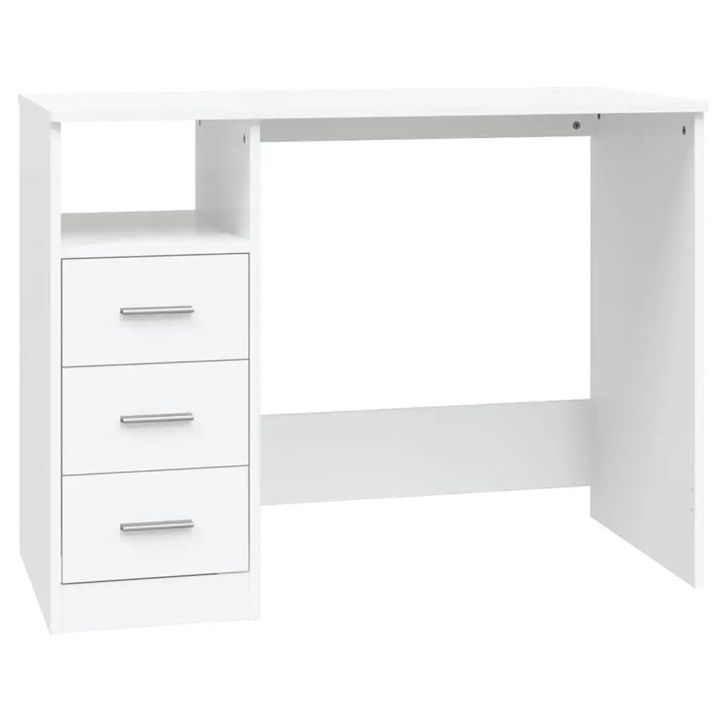 White Office Desk with 3 Drawers