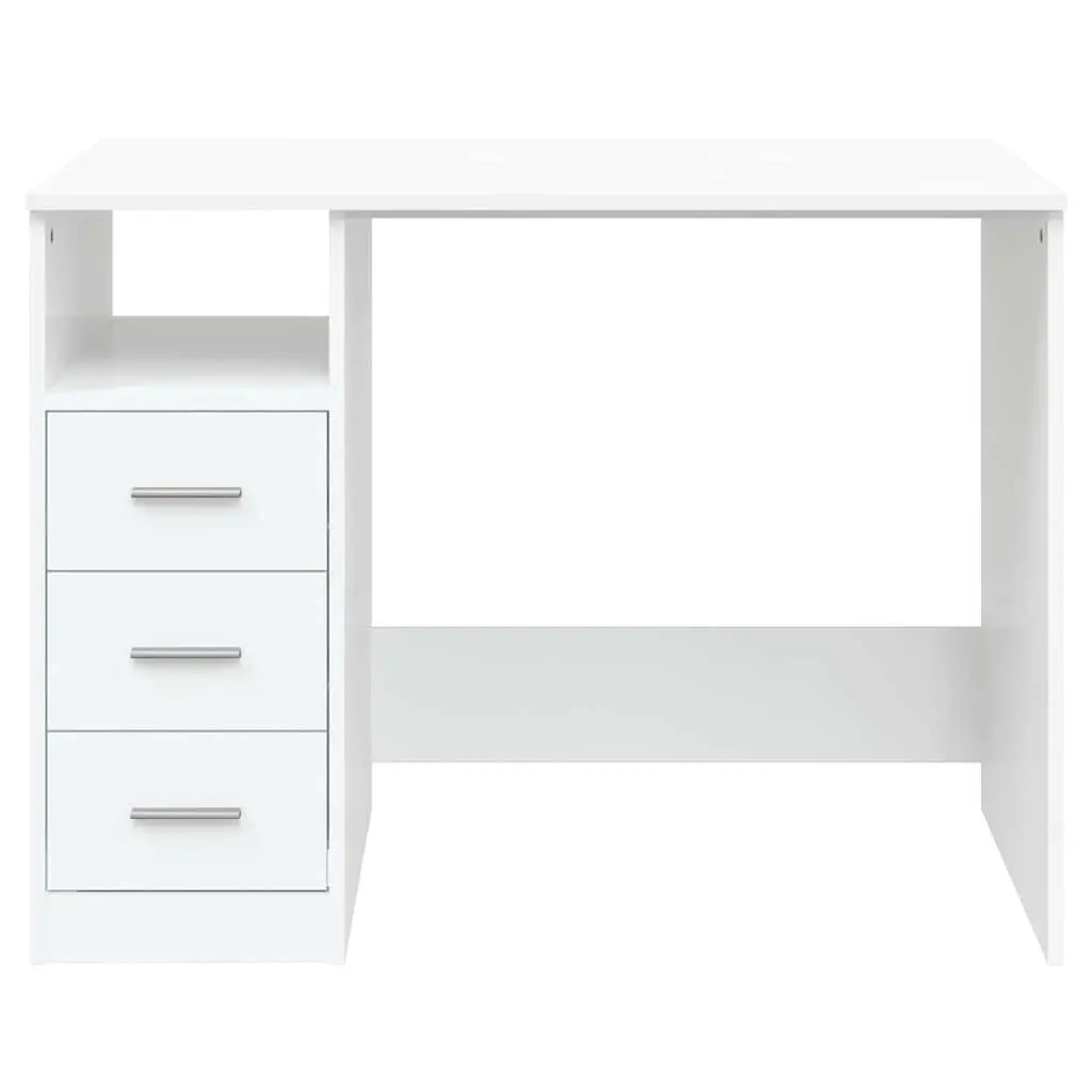 White Office Desk with 3 Drawers