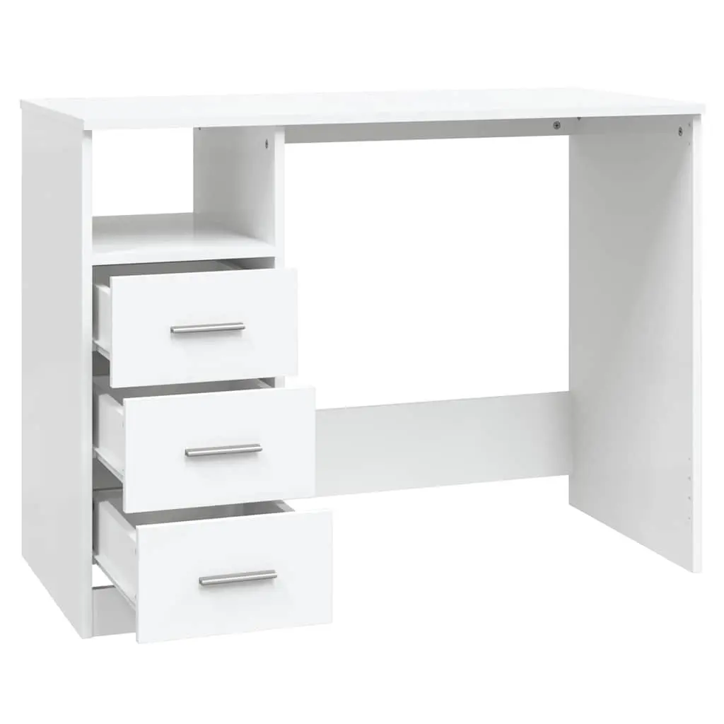 White Office Desk with 3 Drawers