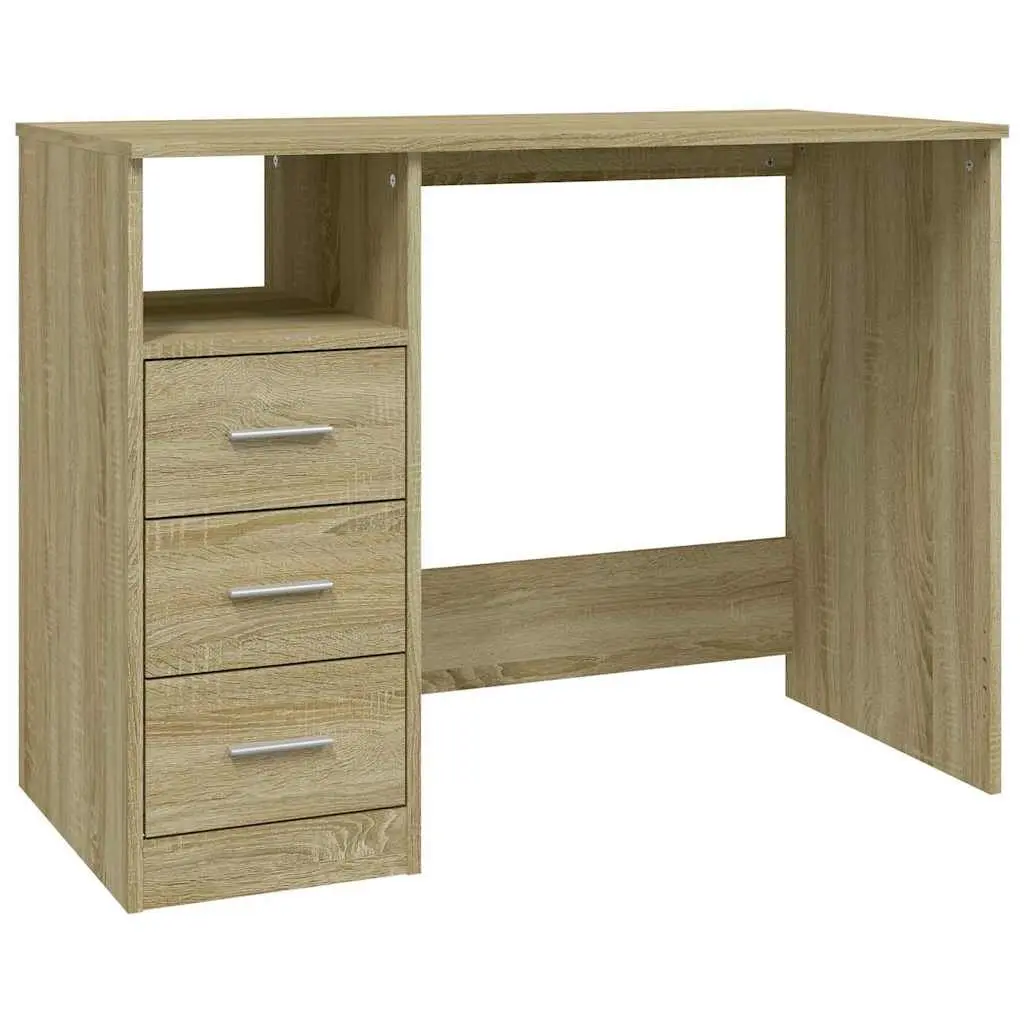Office Desk Brown Engineered Wood 102 x 50 x 76 cm Study Computer Workstation