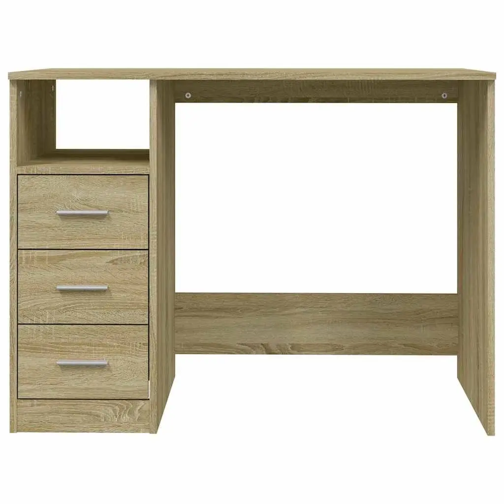 Office Desk Brown Engineered Wood 102 x 50 x 76 cm Study Computer Workstation