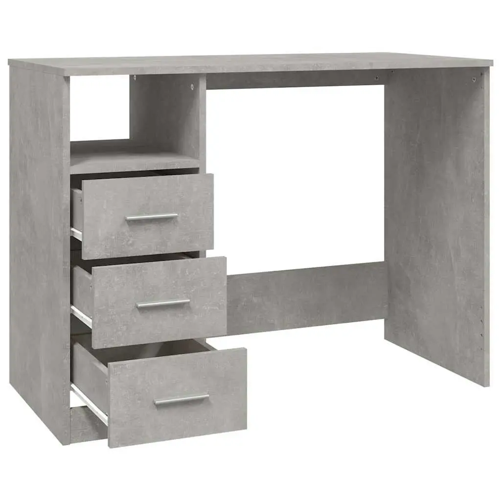 Grey Office Desk with Drawers
