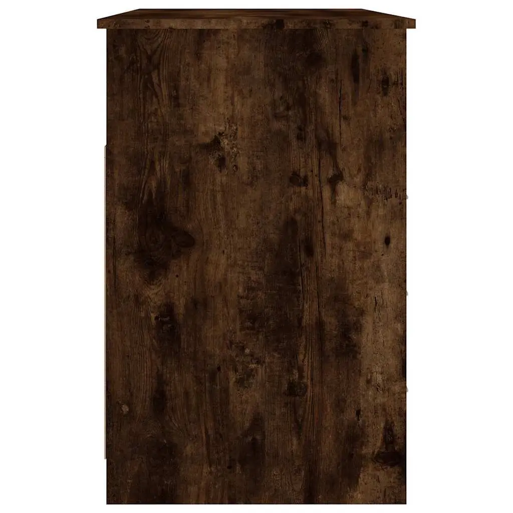 Brown Engineered Wood Office Desk with Storage